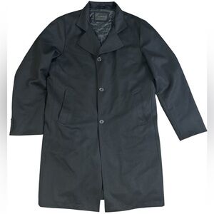 C322 J.Hilburn Custom Wool Driving Coat Black Men’s sz M Luxury Modern Overcoat